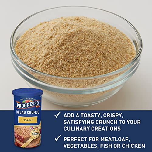 Image of Progresso, Bread Crumbs, Plain, Cooking Ingredient, Canister, 15 oz (Pack of 3)