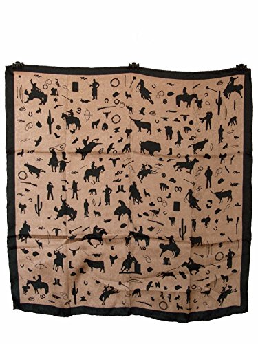 Wild Rag Tan Cowboy Silhoutte Silk Scarf3