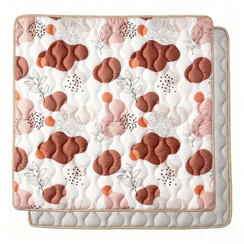 Bunnikins & Clover Baby Play Mats for Floor, 71"x59" Thicken Soft Play Mat for Babies 6-12 Months, Foldable and Non Slip One-Piece Crawling Mat, Washable Foam Playmat for Baby, Tummy Time
