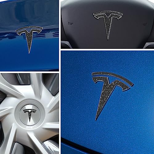 Image of IPG Compatible with Model Y Decal (8 Logo Set) Stickers Set Personalize Your Vehicle (Glitter-Black)
