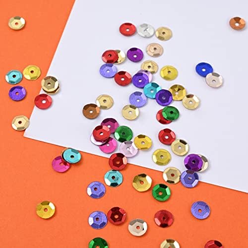 10000 Pcs Bulk Loose Sequins Iridescent Spangles Bulk Round Cup Sequins Christmas DIY Arts Crafts Jewelry Making Sequins