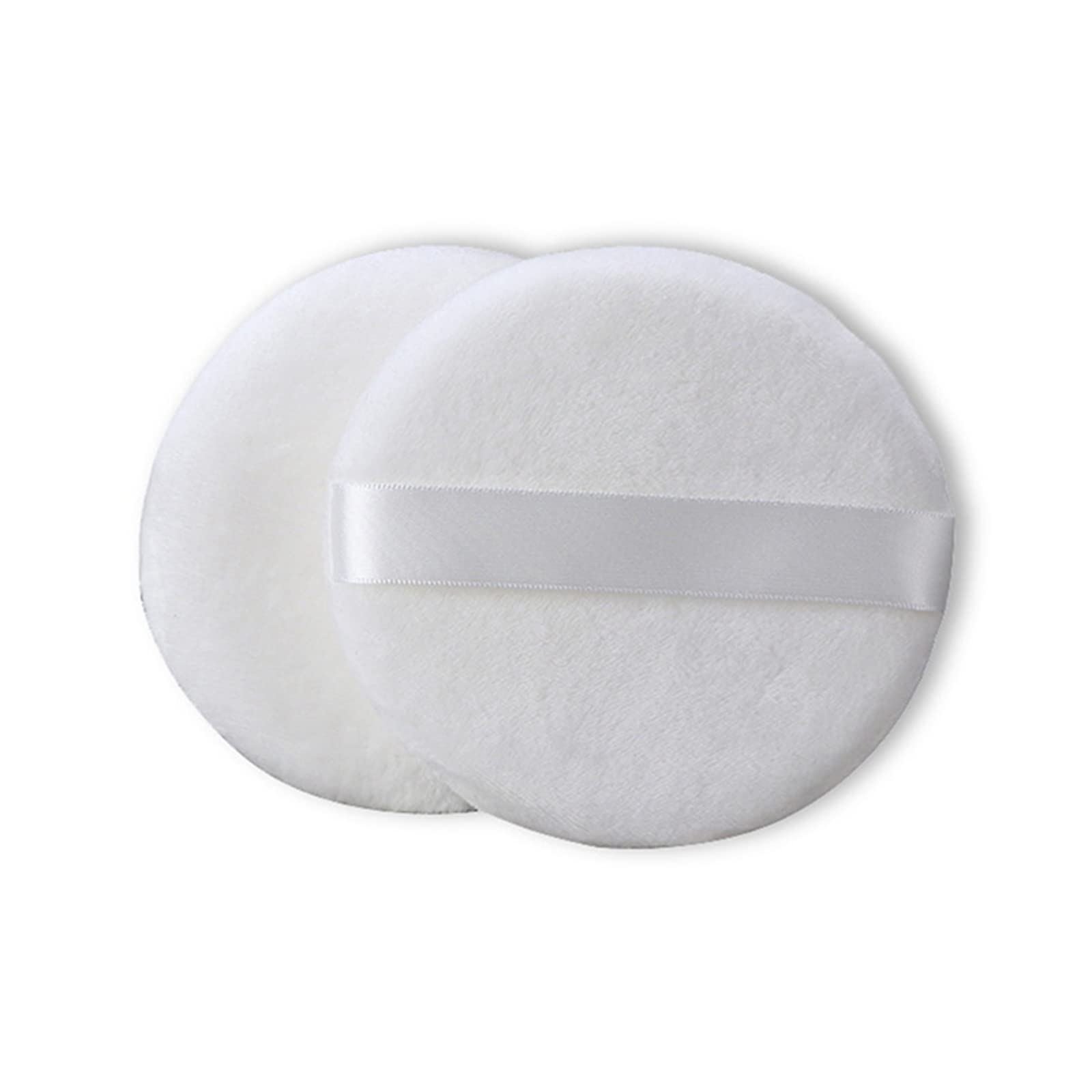 5 Inch Powder Puff, Extra Large Loose Powder Puff for Body Powder, Round Fluffy Ultra Soft Washable Body Powder Puff with Ribbon (1 Pcs)