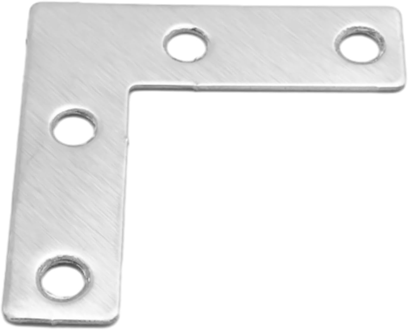 VIKKSAER 20Pcs Flat L Brackets, 2 inch x 2 inch Heavy Duty L Shaped Shelf Bracket, Stainless Steel L Shape Corner Brackets for Shelves Furniture Cabinet (Silver)