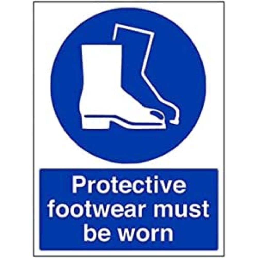 V Safety Mandatory PPE - Protective Footwear Must Be Worn - 150 X 200mm