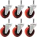 Online Best Service 6 Pack 2" Low Profile Swivel Caster Wheel for Creeper Service Cart Stool Post Mount