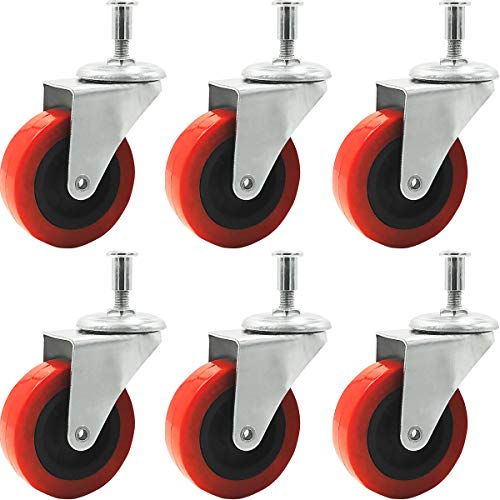 Online Best Service 6 Pack 2" Low Profile Swivel Caster Wheel for Creeper Service Cart Stool Post Mount by Online Best Service - Used condition - US$17.99