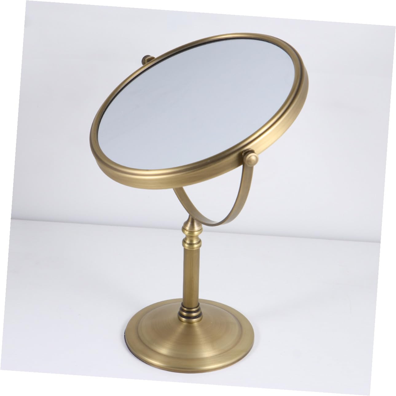 Baluue Espejo De Maquillaje De Doble Cara 20 Cm 7 Aumentos para Mujeres Soporte Antideslizante para Tocador