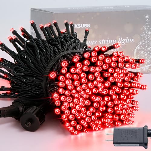 JMEXSUSS 250 LED Red Christmas Lights 91.5ft String Lights Plug in