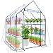 Ohuhu Invernaderos Jardin PE con 12 estantes, Invernadero Huerto prar Plantas Invernadero para Tomates con Puerta para enrollar, Estructura de Acero zincado,149 x 143 x 195 cm Transparente