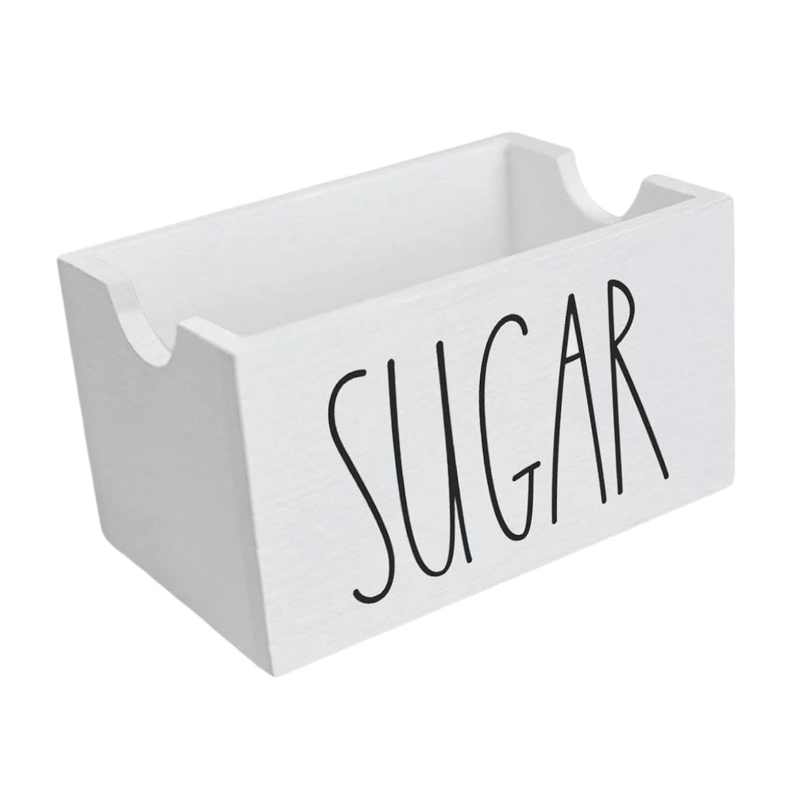 Sugar Packet Holder for Coffee Bar Coffee Condiment Packets Sugar Bag Storage Container 20 Packets for Office Desk Restaurant, White