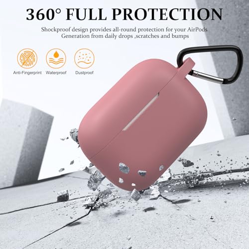 Image of Meliya for AirPods Pro 2 /1 Gen (2023 /2022 /2019) Case Cover with Cleaning Kit and Keychain, Soft Silicone Case Compatible with Airpods Pro 2 (USB-C /Lightning Cable) - Pink