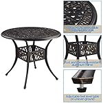 Yaheetech 5-Piece Outdoor Furniture Dining Set, All-Weather Cast Aluminum Conversation Set for Yard Garden Deck, Includes 4 Chairs and 1 Round Table with Umbrella Hole - Image 5