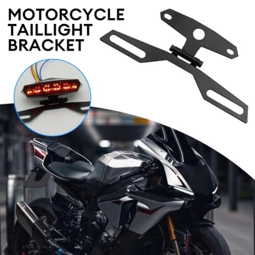 Image of KIMISS Folding License Plate Holder Bracket,Aluminum Alloy License Plate Tail Light Holder Rear Bracket Mount for Motorcycle ATV