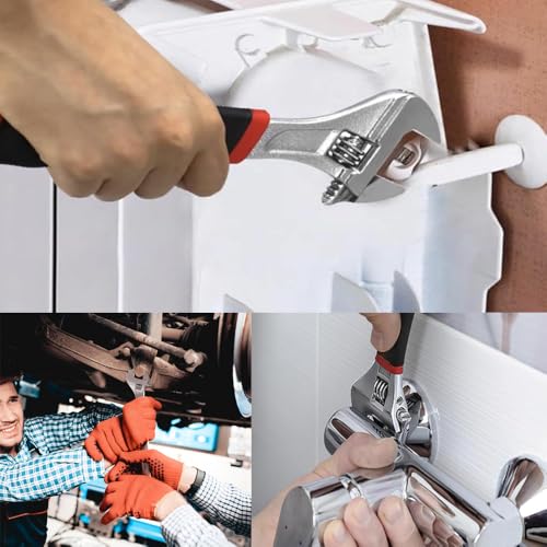 HEXAR® Pipe Wrench 12-inch, 32mm, Heavy Duty Straight Adjustable Wrench, Chrome Vanadium Steel, Professional Plumbing wrench tools, for Pipe, Home, Vehicle repair