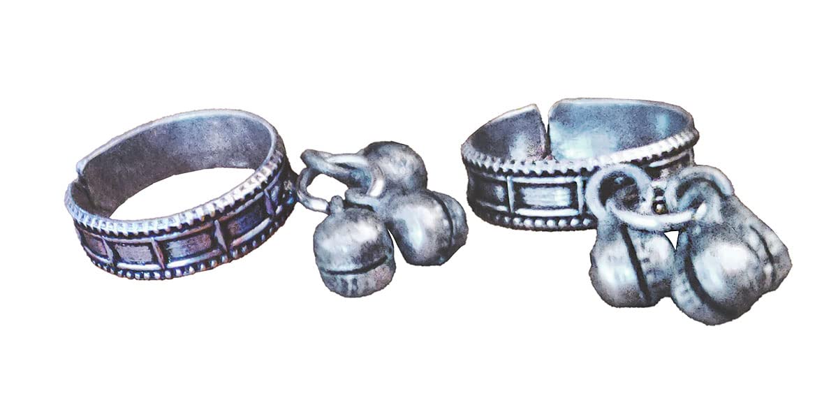 Fuschianet Accessories 1 Pair Toe Rings/Metti/Minji/Mettelu/Kaalungura Ethnic Jewelry for Women and Girls-image-29