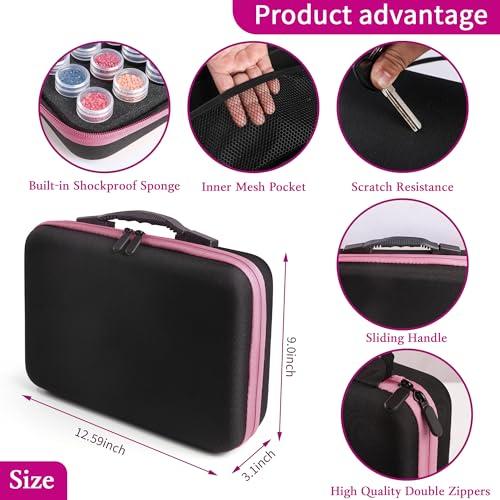Image of Diamond Art Storage Containers 60 Slots Diamond Painting Accessories and Tools Portable Bead Organizer Boxes for Adults(Pink)