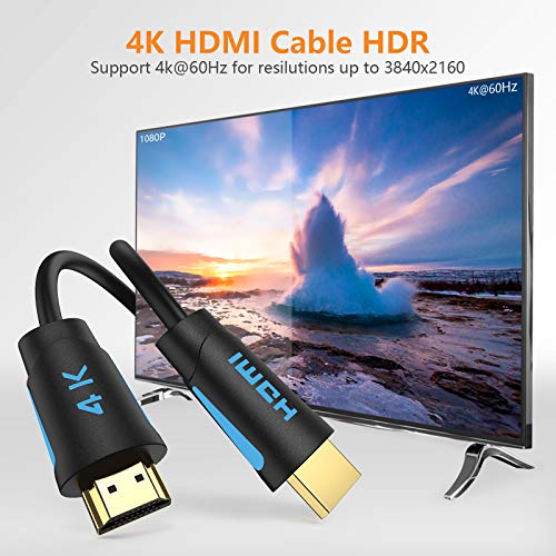 Tesmart 4K Hdmi Cable 5Ft Hdmi 2.0 High Speed 18Gbps Cable Supports 3D 4K@60Hz True Hd Dolby 7.1 Arc Hdcp 2.2 Compatible With Uhd Tv, Ps5, Ps4, Blu-Ray, Pc, Projector, Monitor（1.5M/5Ft #TOP2