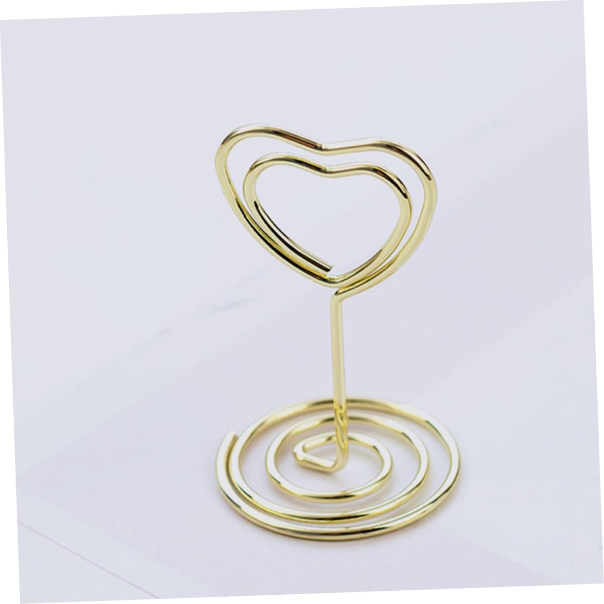 20pcs Decorative Metal Card Holders with Base Heart-Shaped Photo Clips for Weddings Table Numbers Memo Stands and Name Card Displays