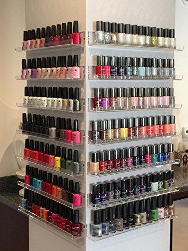 Acrylic Wall Mount Cosmetics Organizer: Makeup Palette Holder & Nail Polish Rack. Strong, Multi-Purpose, Space-Saving 3 Shelf Set. (15 Inch X 1.5 Inch) Premium Quality Acrylic Shelves (3) #TOP4