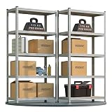 Monzana 2X Schwerlastregal 180x90x40cm 875kg 5 MDF-Platten Regal Lagerregal Kellerregal Steckregal Werkstattregal