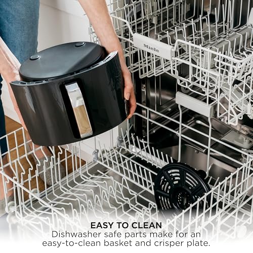 Ninja | Air Fryer | 4 QT Capacity | 4-in1 Roast, Crisp, Roast, Reheats, & Dehydrates | Dishwasher Safe Parts | Includes 20 Easy & Healthy Recipes | Compact | Grey | AF101