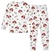 Red Mushrooms Fall Outfit Toddler Footless 2 Piece Set Size 8
