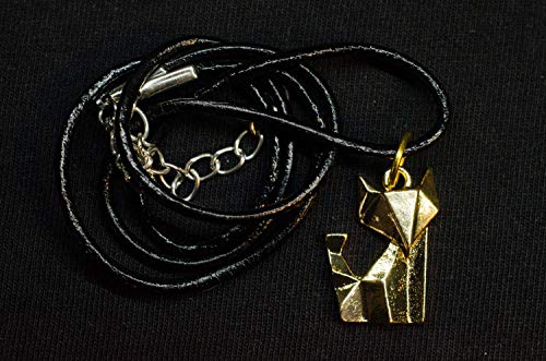 Collier renard en cuir robuste 45cm fait main durable - 3