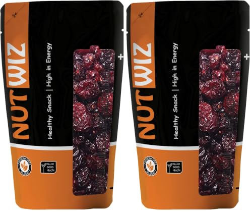 Image of Nutwiz Dried Whole Cranberries 250 Grams - Craneberries Dry Fruit | Sweet and Juicy Superfruit Packed with Antioxidants & Vitamins | Perfect for Smoothies, Trail Mix, Baking & Kid-Friendly Snacking | Jumbo Craneberry Best for Vegan-Friendly | No Added Sugar Healthy Berries