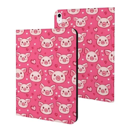 Coque iPad 10e génération motif cœur de cochon rose idée cadeau utile