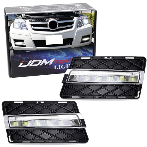 Luz LED diurna iJDMTOY blanca para Mercedes 2009-12 GLK miniatura 1