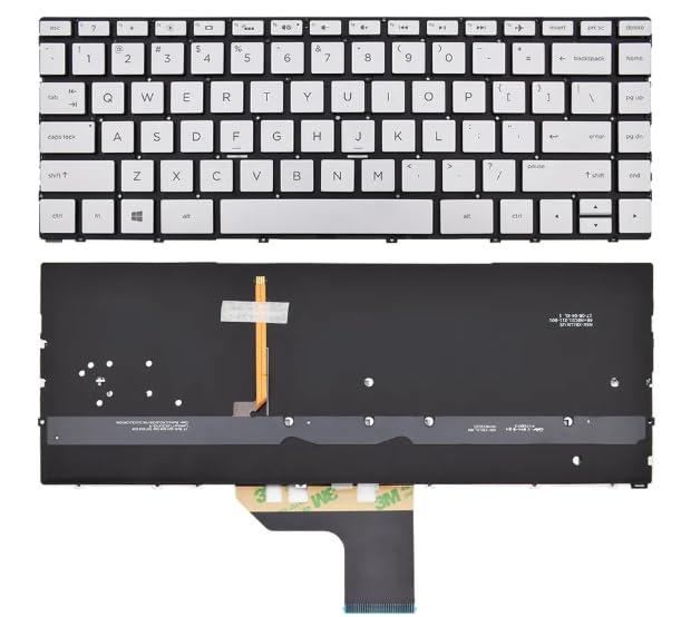 Replacement Keyboard for HP Spectre x360 HP 13-AC 13-AE Silver with Backlit