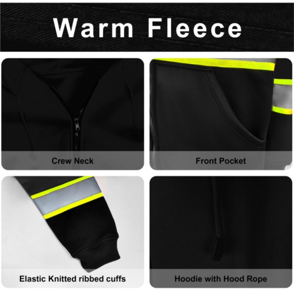 Hola Víctor, Chaleco reflectante sudadera polar con capucha cremallera negro pequeño