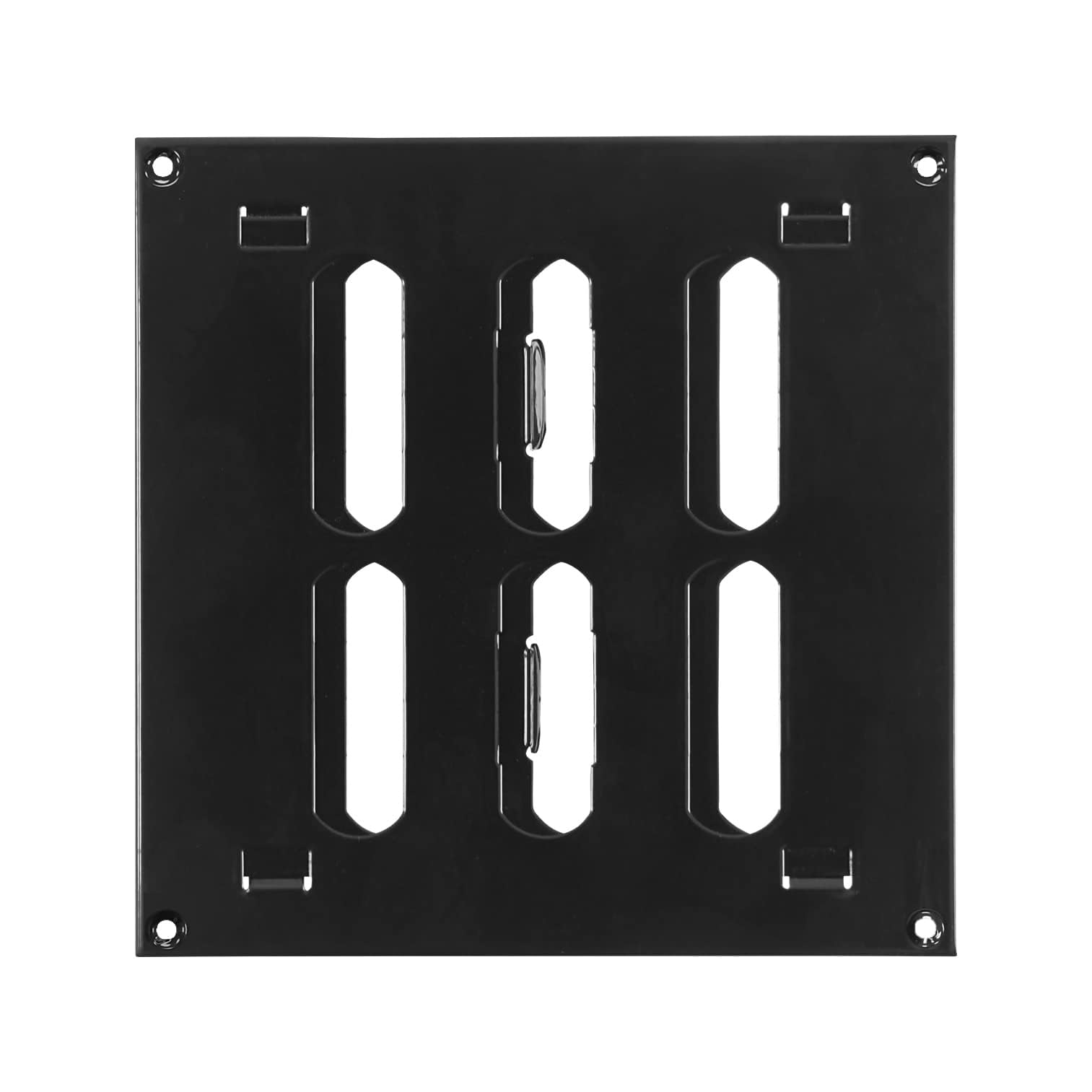 Prostko Ltd Black Metal Air Vent Grille 150Mm X 150Mm With Shutter Flat Louvre Ventilation Duct Cover