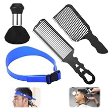 Fade Comb for Men Haircut Kit, Fade Hair Trimming Comb with Haircut Band, Friend Guide for Men and Neckline Template, Haircut Guide Hair CuttingBlack