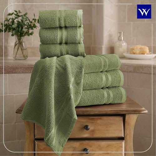 Image of Welspun 100% Cotton Quick Dry Bath Towel | High Absorbency Super Soft, Fast Drying Towels for Bath | 380 GSM Large Size 1 Piece Bath Towel for Men and Women | Sized 70cm X 150cm (Green)
