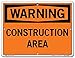 Vestil SI-W-05-B-PS-040 Sign-Warning-05 12.5X9.5 Polystyrene.040, CONSTRUCTION AREA