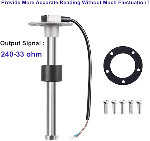 Miniatura 3 de Fuel Sender Marine - Unidad de envío de tanque de combustible de 17 pulgadas (16.929 in), flotador de acero inoxidable, nivel de combustible, unidad