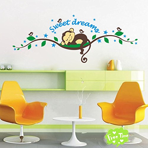 Vinilo Decorativo Infantil Monos y Pájaros para Habitación miniatura 3
