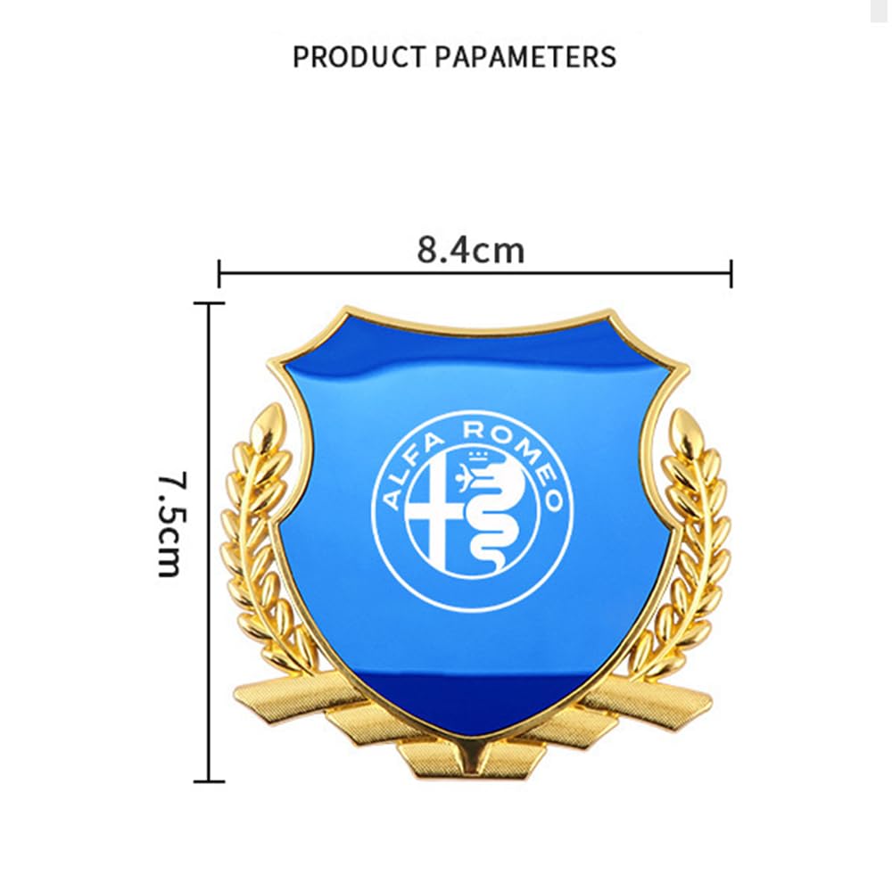 Auto Stemmi Decorazioni Compatibile con Alfa Romeo Giulietta 2010-2016, Auto Emblema 3D Logo Adesivo Stemma Carrozzeria Esterno Decorazione Accesorios,A