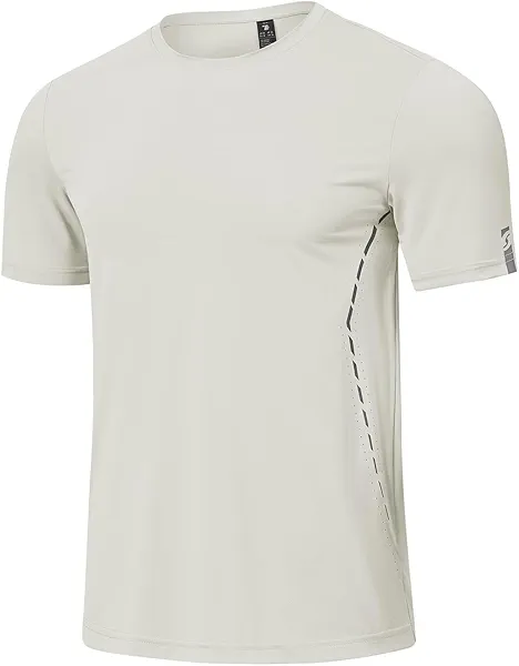 BGOWATU Men's Workout Shirts Quick Dry Athletic Gym T-Shirts Breathable Short Sleeve Sports Performance Tee Tops