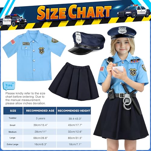 Disfraz completo de policía para niñas Luucio miniatura 6