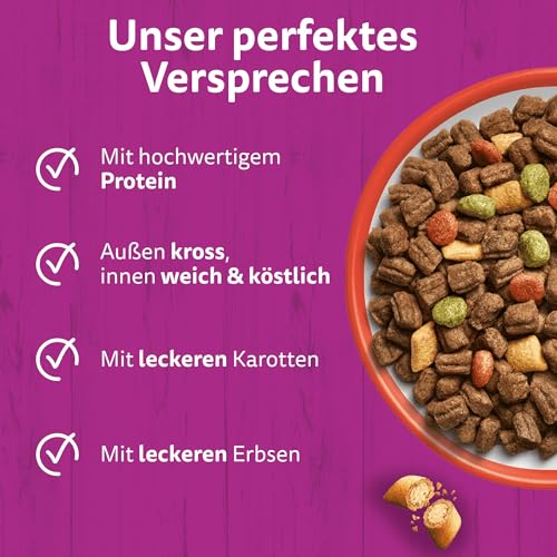 WHISKAS Trockenfutter für ausgewachsene Katzen 5 x 800g mit Rind