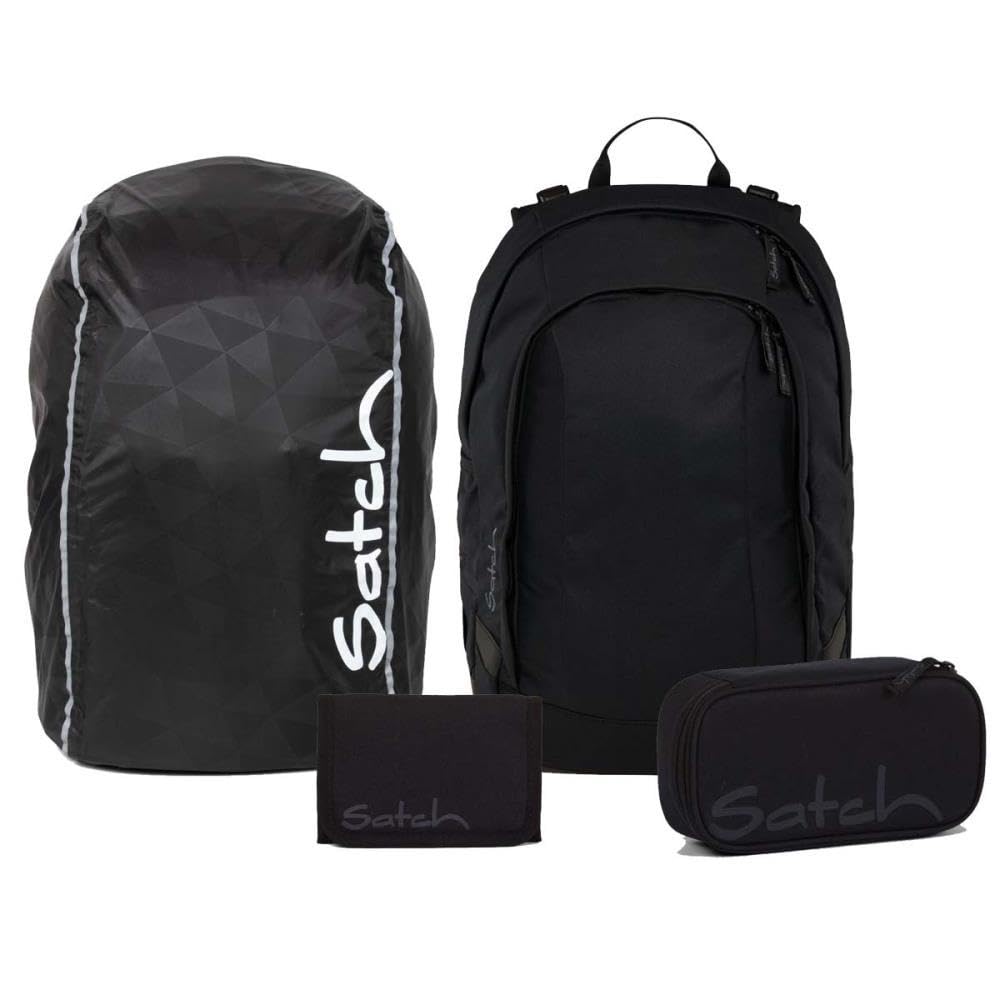 Satch Air Streetwalk Edition Schulrucksack Set 4tlg. inkl. Etui, Börse, Regenhülle (Blackjack)