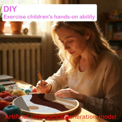 Image of 57lilina 6pcs Landscape Coaster Punch Needle Kit for Beginners & Adults | Complete Step-by-Step Guide Make Punch Stitching Embroidery Art Drink Coasters, Easy DIY Hobby Craft Set for Women Starter