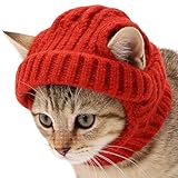 Hundemütze, atmungsaktive Strickmütze mit Ohrlöchern, für Weihnachten, Party, Cosplay, Party, Winter, Geburtstag, Halloween, Neujahr, Festival, Kätzchen