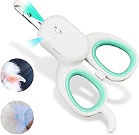PAKEWAY LED UV Pet Nail Clipper for Cats Dogs Rabbits - Safe Trimming with Bloodline Light & Ringworm Detection