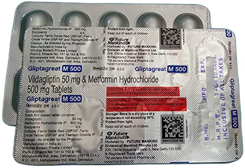 Image of Gliptagreat M 500mg - Strip of 10 Tablets