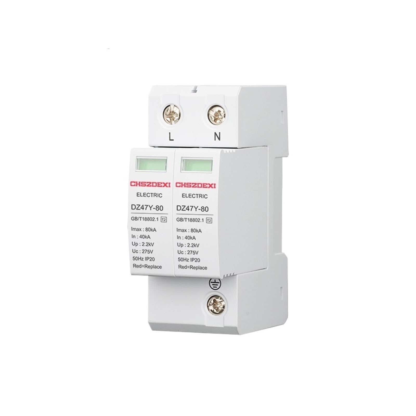 NVSFZGIYG Industrial Power Supply Lightning Protector Low Voltage Electric Cabinet 380V Arrester Surge Protection Module Secondary 220V Household(2P-80KA)