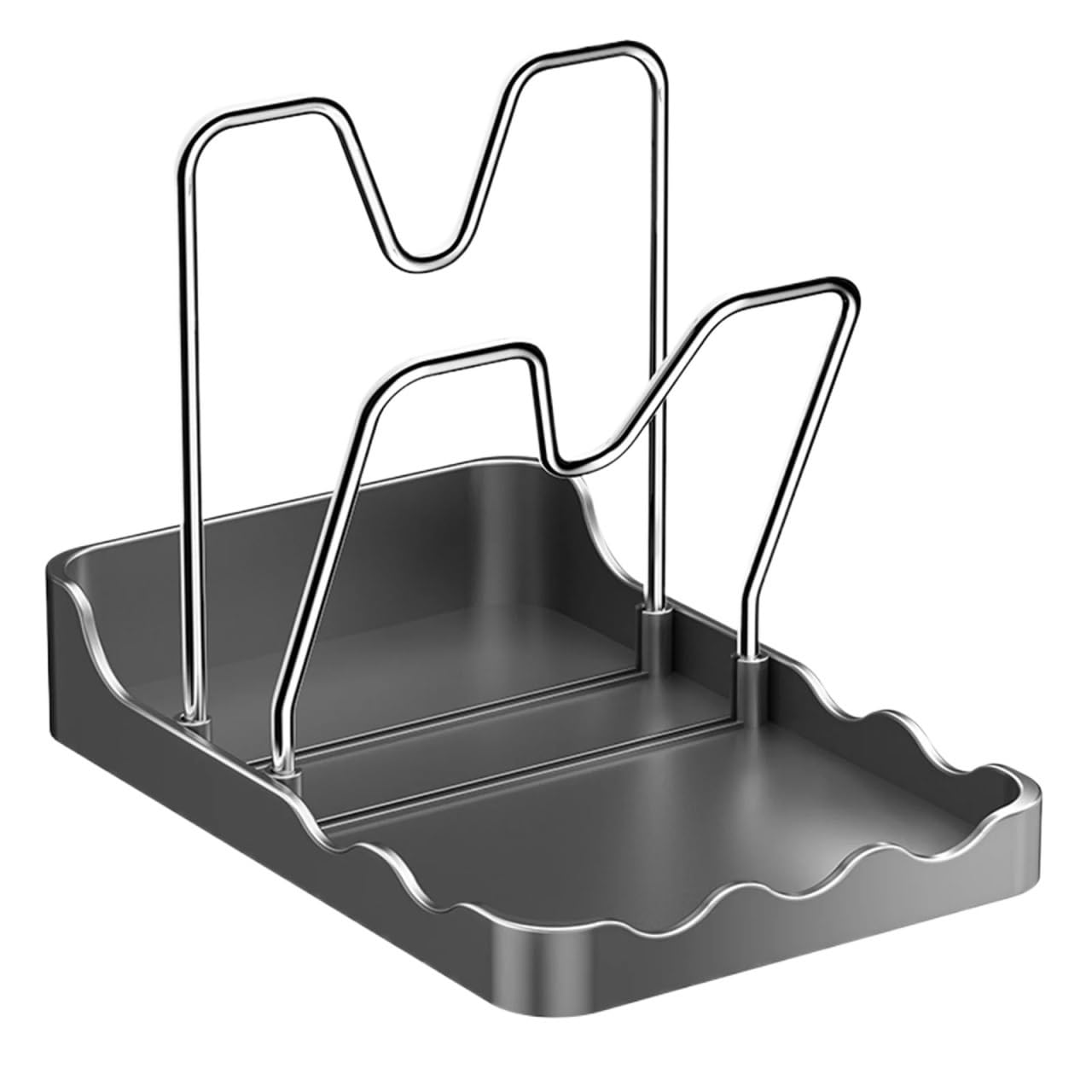 LYVQZPWLR Pot Lid Organizer Rack, Stainless Steel Pan Lid Holder Multifunctional Pot Lid Cover Rack Shelf With Spoon Rest