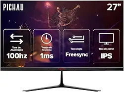 Monitor Gamer Pichau Athen V3 | 27″ | IPS | FHD | 1 ms | 100 Hz | FreeSync | HDMI/VGA | PG-ATH27V3-BL01